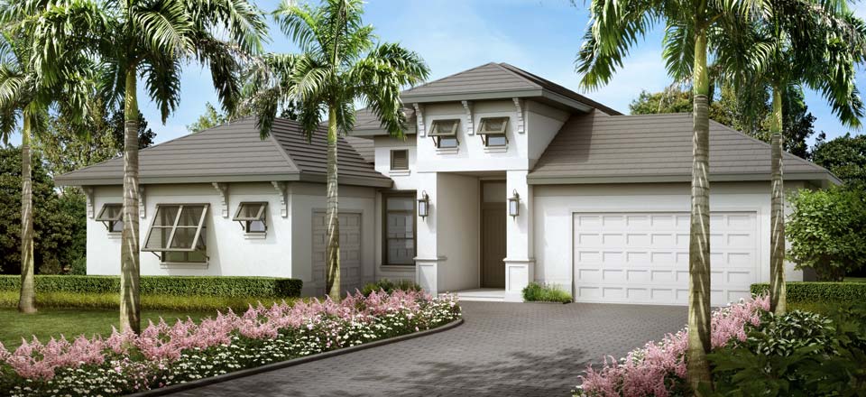 Antilles Model Home in Hidden Harbor Estates, Fort Myers, Stock Construction
